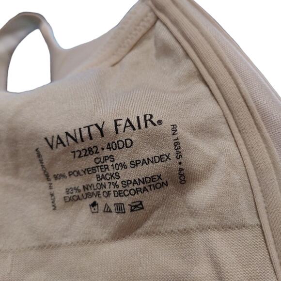 Vanity Fair Beyond Comfort Full Coverage Wireless Size 40DD - Picture 9 of 10